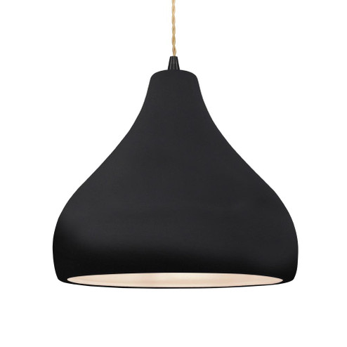 Large Droplet 1-Light Pendant (254|CER-6565-BLK-MBLK-BEIG-TWST-LED1-700)