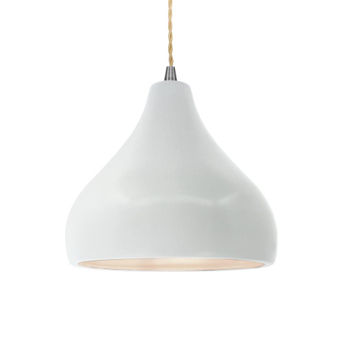 Medium Droplet 1-Light Pendant (254|CER-6563-WTWT-NCKL-BEIG-TWST-LED1-700)