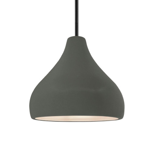Medium Droplet 1-Light Pendant (254|CER-6563-PWGN-MBLK-RIGID-LED1-700)