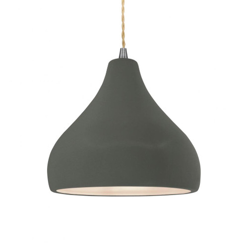 Medium Droplet 1-Light Pendant (254|CER-6563-PWGN-NCKL-BEIG-TWST)