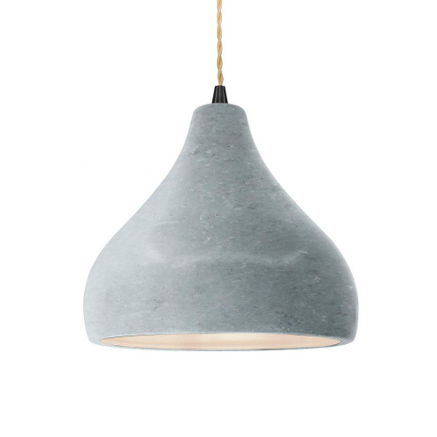 Medium Droplet 1-Light Pendant (254|CER-6563-CONC-MBLK-BEIG-TWST)