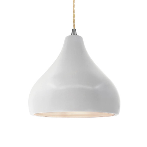 Medium Droplet 1-Light Pendant (254|CER-6563-BIS-NCKL-BEIG-TWST-LED1-700)