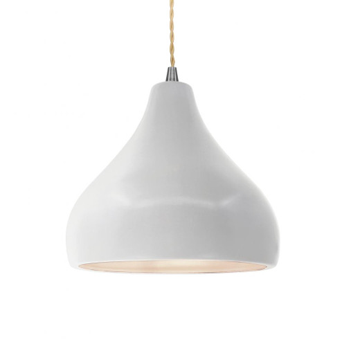 Medium Droplet 1-Light Pendant (254|CER-6563-BIS-NCKL-BEIG-TWST)