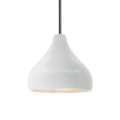 Small Droplet 1-Light Pendant (254|CER-6560-WHT-NCKL-RIGID)