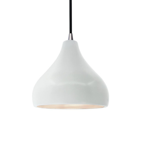 Small Droplet 1-Light Pendant (254|CER-6560-WHT-NCKL-BKCD)