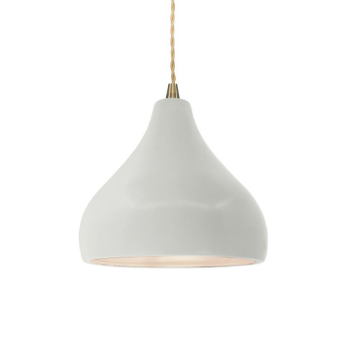 Small Droplet 1-Light Pendant (254|CER-6560-MAT-ABRS-BEIG-TWST-LED1-700)