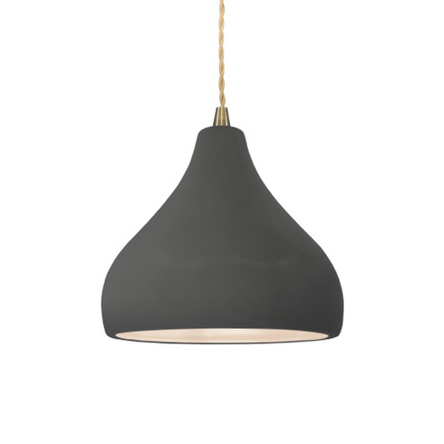Small Droplet 1-Light Pendant (254|CER-6560-GRY-ABRS-BEIG-TWST-LED1-700)