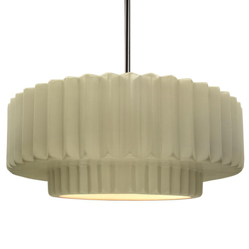 Large Tier Pleated 1-Light Pendant (254|CER-6555-VAN-NCKL-RIGID)
