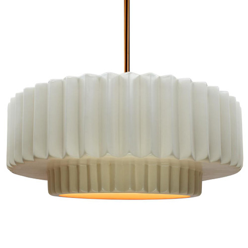 Large Tier Pleated 1-Light Pendant (254|CER-6555-MTGD-BRSS-RIGID) Large Tier Pleated 1-Light Pendant (254|CER-6555-MTGD-BRSS-RIGID)