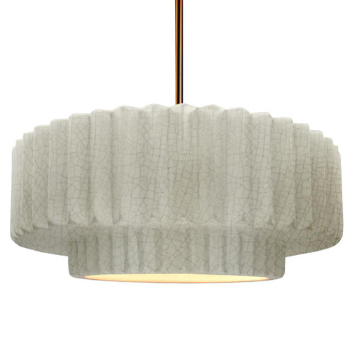 Large Tier Pleated LED Pendant (254|CER-6555-CRK-BRSS-RIGID-LED1-700)