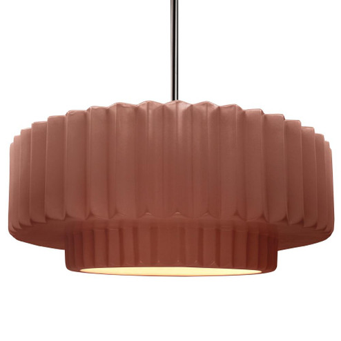 Large Tier Pleated 1-Light Pendant (254|CER-6555-CLAY-NCKL-RIGID-LED1-700)