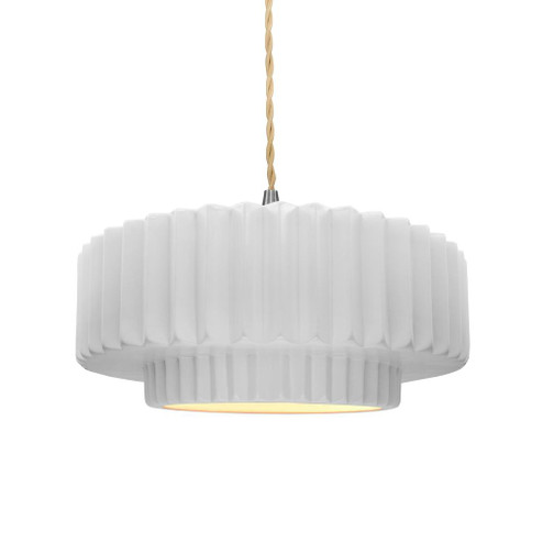 Medium Tier Pleated 1-Light Pendant (254|CER-6553-WTWT-NCKL-BEIG-TWST)