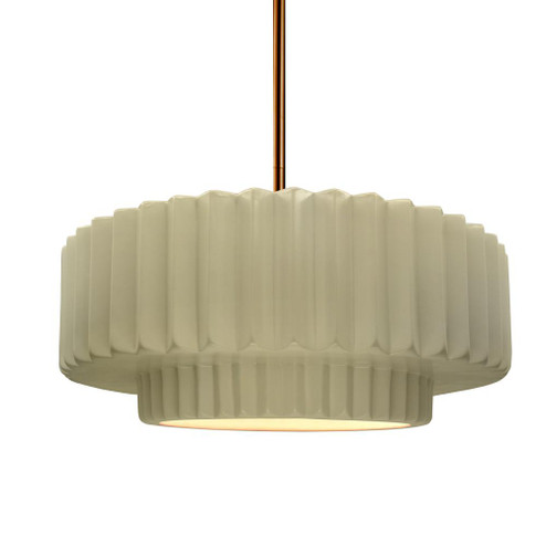 Medium Tier Pleated 1-Light Pendant (254|CER-6553-VAN-BRSS-RIGID)