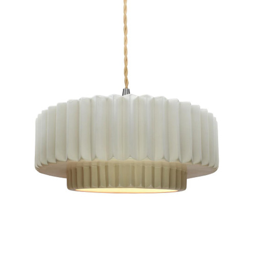 Medium Tier Pleated 1-Light Pendant (254|CER-6553-MAT-NCKL-BEIG-TWST)