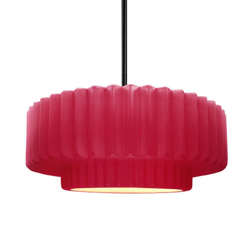 Medium Tier Pleated 1-Light Pendant (254|CER-6553-CRSE-MBLK-RIGID)