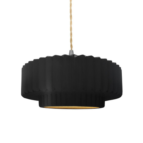 Medium Tier Pleated 1-Light Pendant (254|CER-6553-CBGD-NCKL-BEIG-TWST-LED1-700)