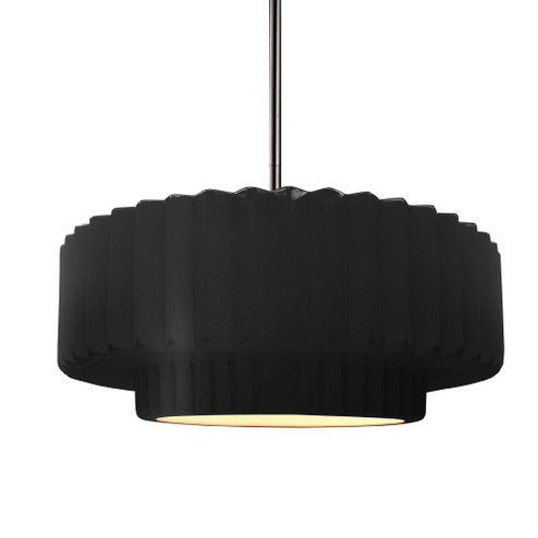 Medium Tier Pleated 1-Light Pendant (254|CER-6553-CRB-NCKL-RIGID)