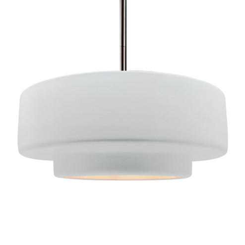 Large Tier 1-Light Pendant (254|CER-6545-WHT-NCKL-RIGID)