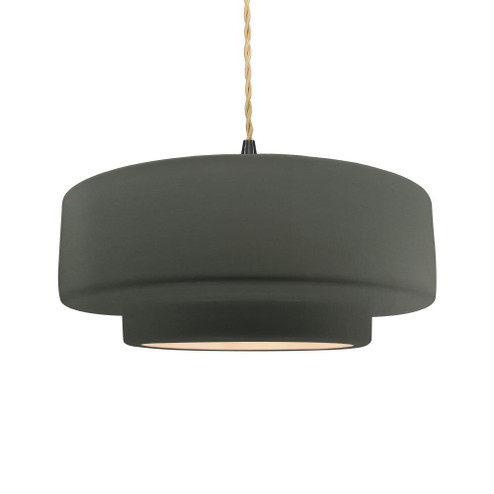 Large Tier 1-Light Pendant (254|CER-6545-PWGN-MBLK-BEIG-TWST-LED1-700)