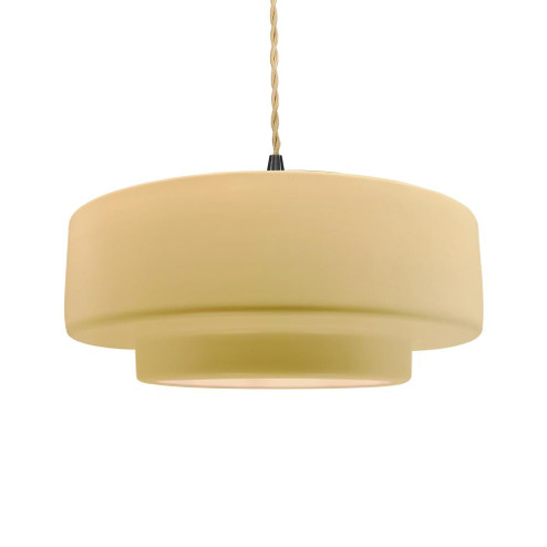 Large Tier 1-Light Pendant (254|CER-6545-MYLW-MBLK-BEIG-TWST-LED1-700)