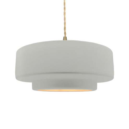 Large Tier 1-Light Pendant (254|CER-6545-MTGD-BRSS-BEIG-TWST-LED1-700) Large Tier 1-Light Pendant (254|CER-6545-MTGD-BRSS-BEIG-TWST-LED1-700)