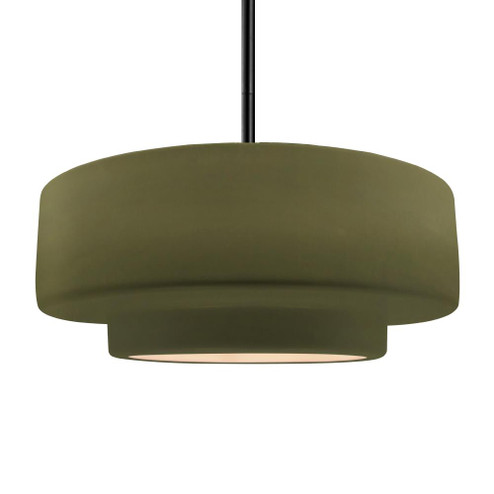 Large Tier 1-Light Pendant (254|CER-6545-MGRN-MBLK-RIGID-LED1-700)