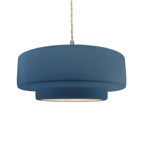 Large Tier 1-Light Pendant (254|CER-6545-MDMT-NCKL-BEIG-TWST)