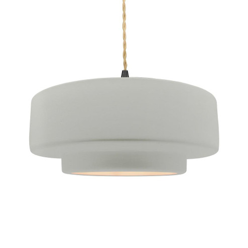 Large Tier 1-Light Pendant (254|CER-6545-MAT-MBLK-BEIG-TWST)