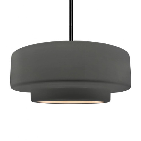 Large Tier 1-Light Pendant (254|CER-6545-GRY-MBLK-RIGID)