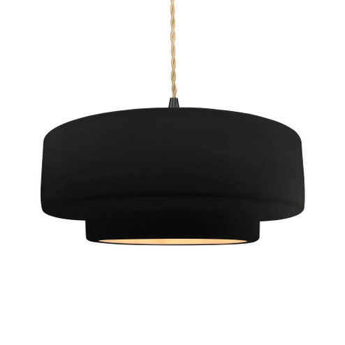 Large Tier 1-Light Pendant (254|CER-6545-CBGD-MBLK-BEIG-TWST-LED1-700)