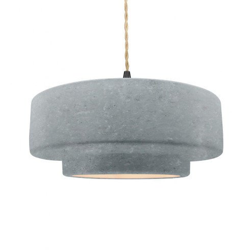Large Tier 1-Light Pendant (254|CER-6545-CONC-MBLK-BEIG-TWST)