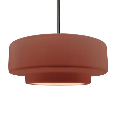 Large Tier 1-Light Pendant (254|CER-6545-CLAY-NCKL-RIGID)