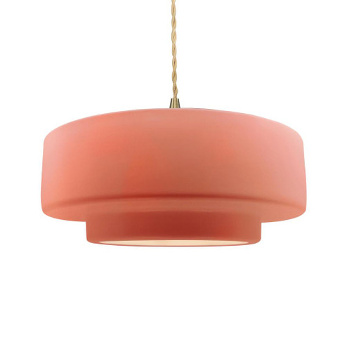 Large Tier 1-Light Pendant (254|CER-6545-BSH-BRSS-BEIG-TWST-LED1-700) Large Tier 1-Light Pendant (254|CER-6545-BSH-BRSS-BEIG-TWST-LED1-700)