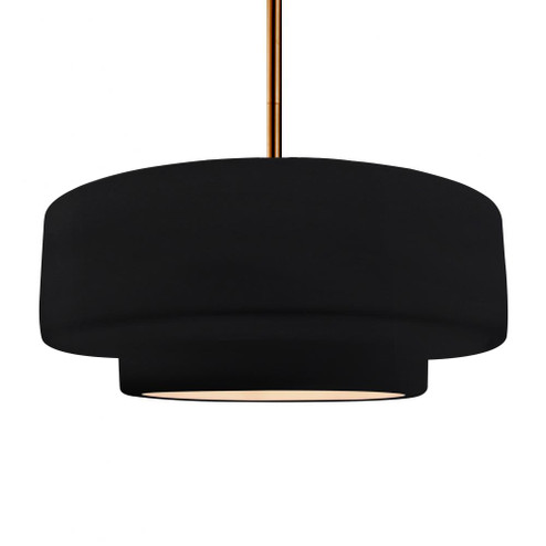 Large Tier 1-Light Pendant (254|CER-6545-BLK-BRSS-RIGID)