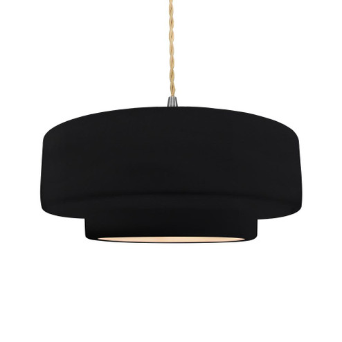 Large Tier 1-Light Pendant (254|CER-6545-BKMT-NCKL-BEIG-TWST)