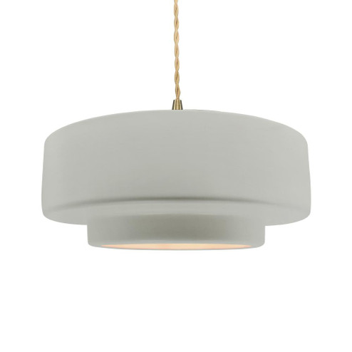 Large Tier 1-Light Pendant (254|CER-6545-BIS-BRSS-BEIG-TWST)