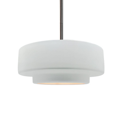 Medium Tier 1-Light Pendant (254|CER-6543-WHT-NCKL-RIGID-LED1-700)