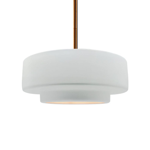 Medium Tier 1-Light Pendant (254|CER-6543-WHT-BRSS-RIGID-LED1-700)