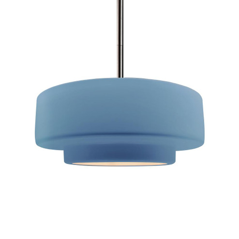 Medium Tier 1-Light Pendant (254|CER-6543-SKBL-NCKL-RIGID-LED1-700)