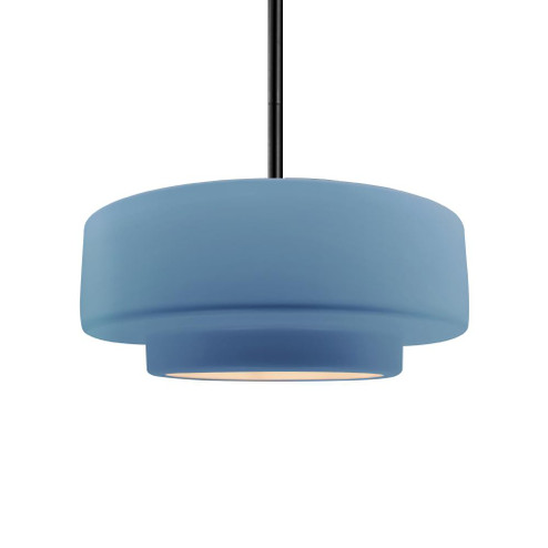 Medium Tier 1-Light Pendant (254|CER-6543-SKBL-MBLK-RIGID-LED1-700)