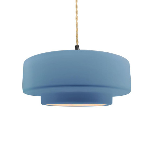 Medium Tier 1-Light Pendant (254|CER-6543-SKBL-MBLK-BEIG-TWST-LED1-700)