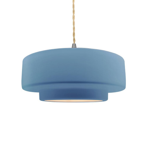 Medium Tier 1-Light Pendant (254|CER-6543-SKBL-NCKL-BEIG-TWST)