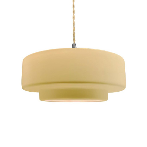 Medium Tier 1-Light Pendant (254|CER-6543-MYLW-NCKL-BEIG-TWST-LED1-700)
