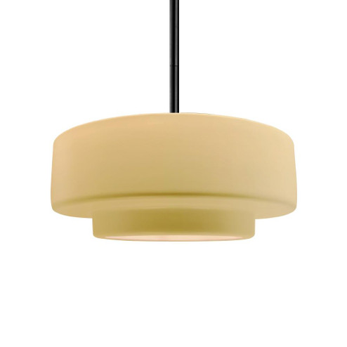 Medium Tier 1-Light Pendant (254|CER-6543-MYLW-MBLK-RIGID)
