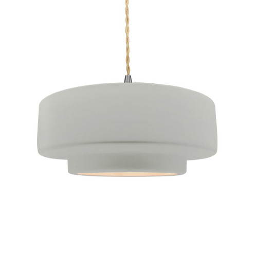 Medium Tier 1-Light Pendant (254|CER-6543-MAT-NCKL-BEIG-TWST-LED1-700)