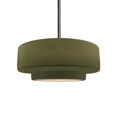 Medium Tier 1-Light Pendant (254|CER-6543-MGRN-NCKL-RIGID)
