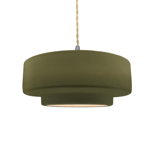 Medium Tier 1-Light Pendant (254|CER-6543-MGRN-NCKL-BEIG-TWST)