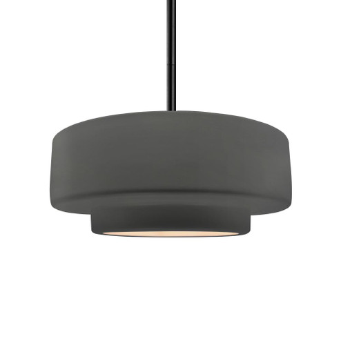 Medium Tier 1-Light Pendant (254|CER-6543-GRY-MBLK-RIGID-LED1-700)