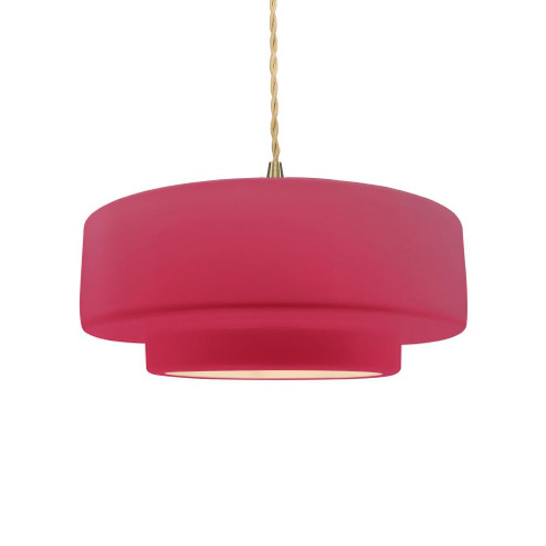 Medium Tier 1-Light Pendant (254|CER-6543-CRSE-BRSS-BEIG-TWST-LED1-700)