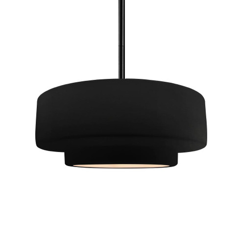 Medium Tier 1-Light Pendant (254|CER-6543-CRB-MBLK-RIGID-LED1-700)